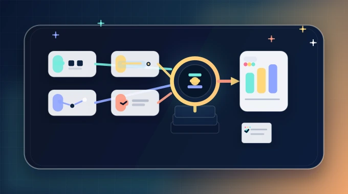 An editorial banner showing AI models, apps, workflow blocks, and control panels feeding one stable infrastructure core.