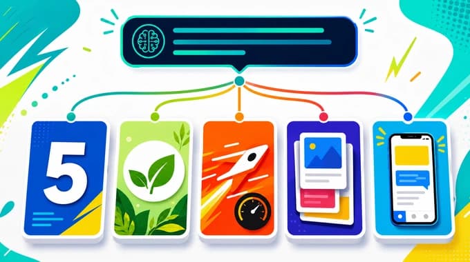 A clean AI workspace showing one prompt branching into five distinct option cards for fast comparison.