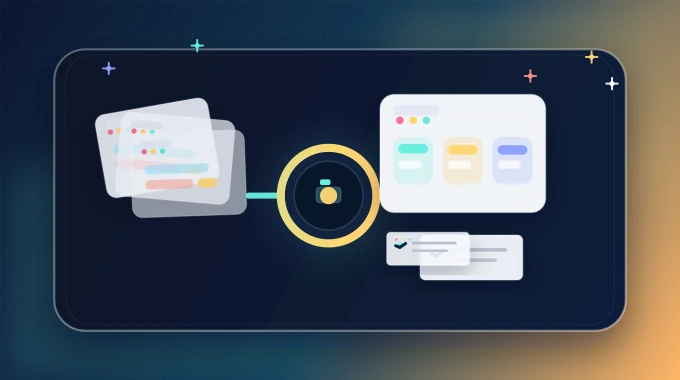 An editorial banner showing scattered chat cards turning into a structured project workspace and organized system panels.