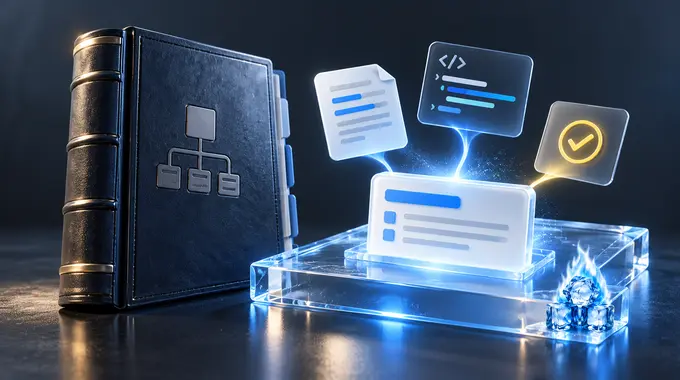A governed Jira-style record beside a focused AI workbench, connected by one approved work item.