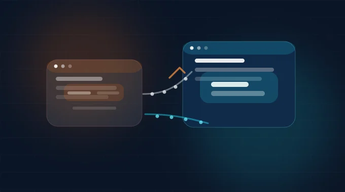Banner showing an outdated browser card feeding into a refreshed page, representing legacy traffic redirected into a new acquisition path.