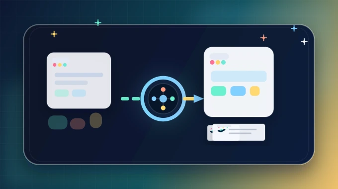 An editorial banner showing website components moving through a factory-like build system into a finished polished website.