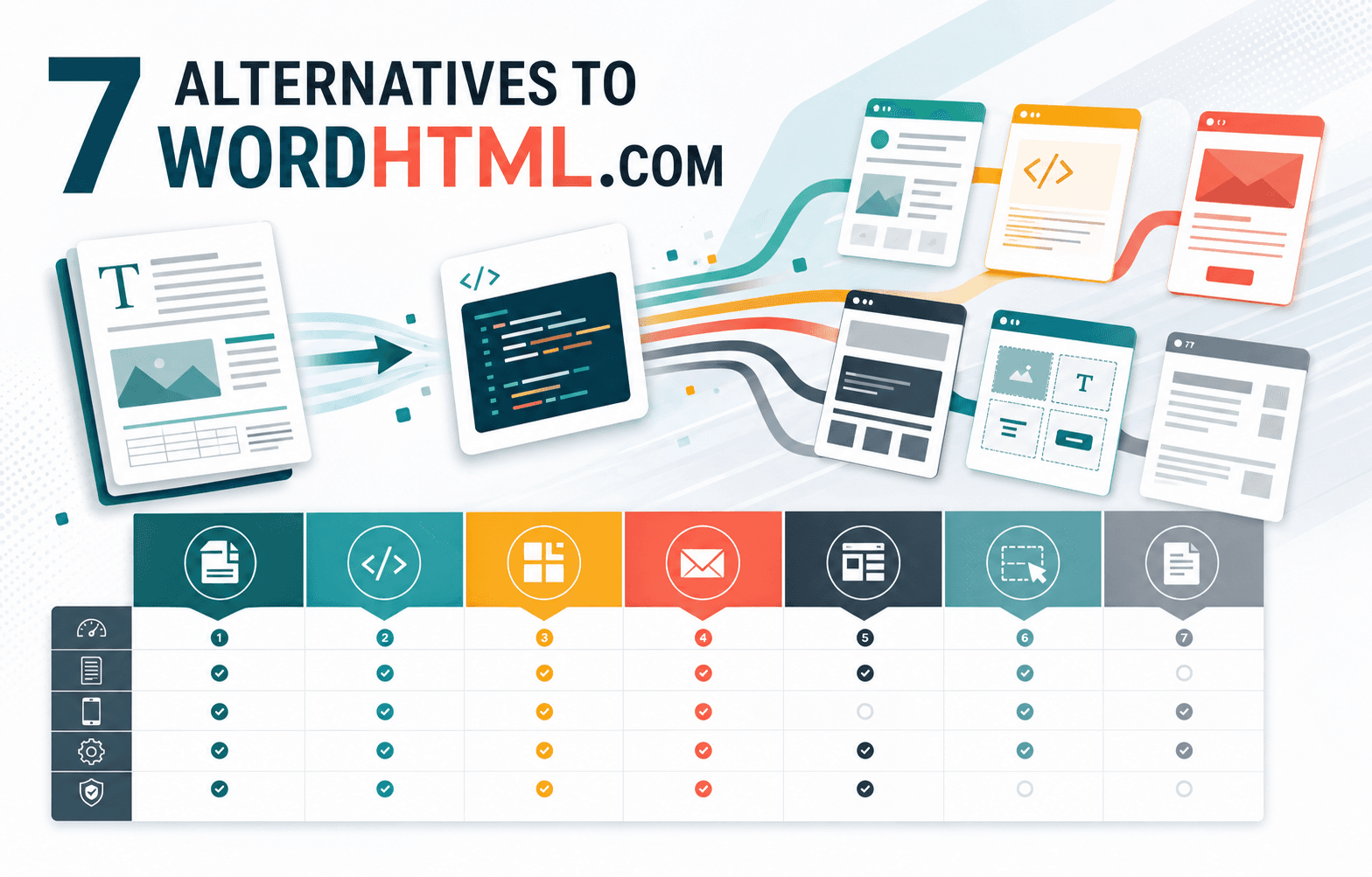 A comparison workspace showing WordHTML alternatives and inline CSS conversion options.