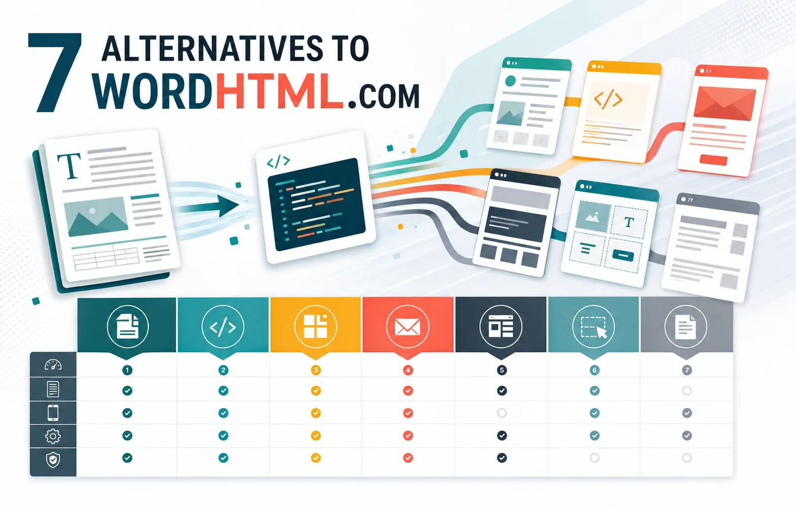 A comparison workspace showing WordHTML alternatives and inline CSS conversion options.