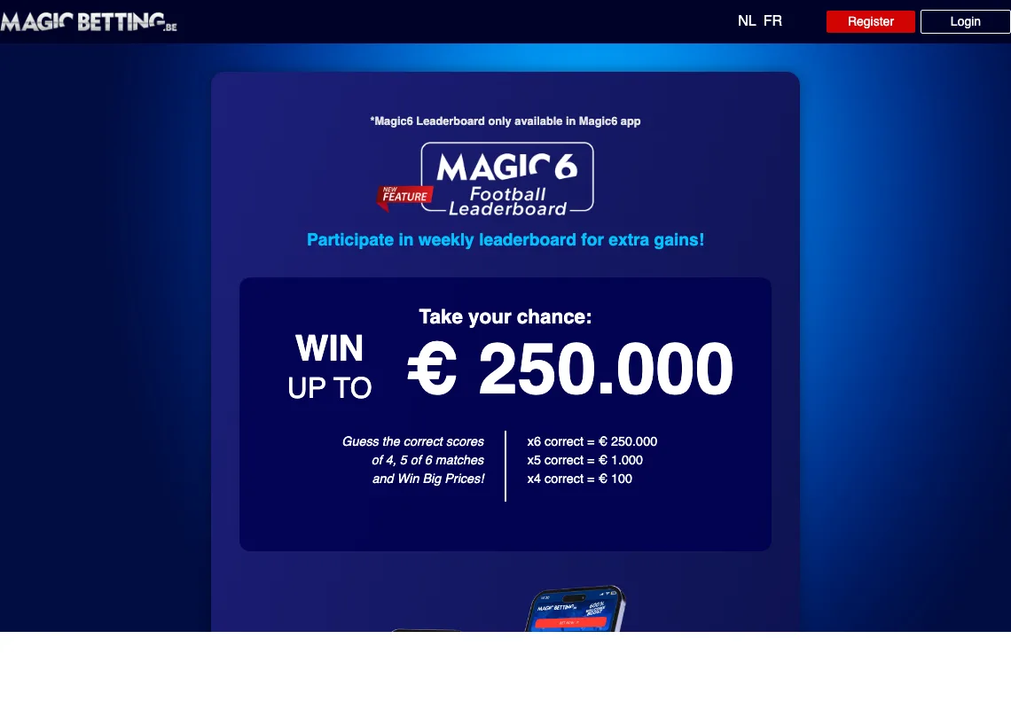 Screenshot of magic6.be