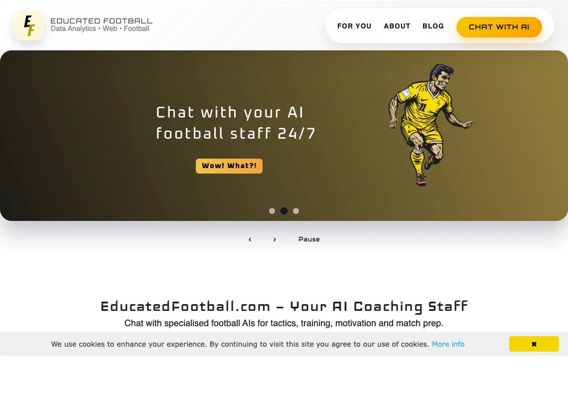 Screenshot of nikita.educatedfootball.com