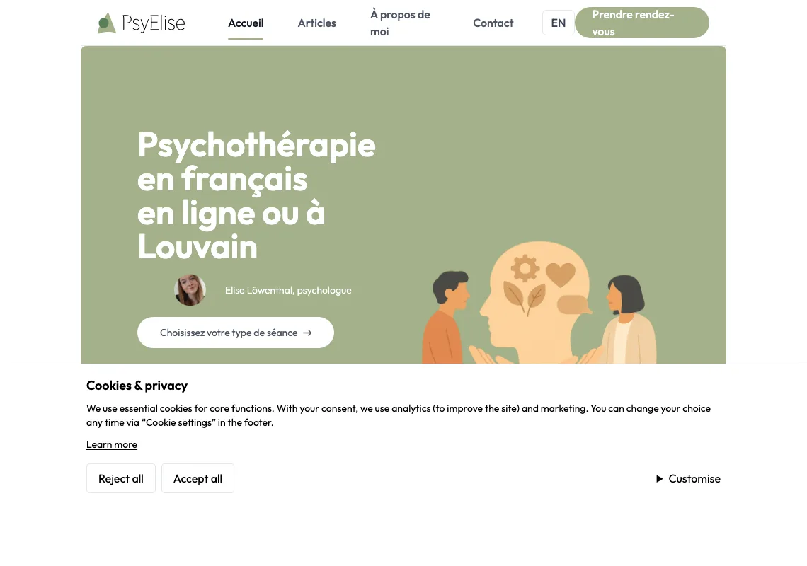 Screenshot of psyelise.com